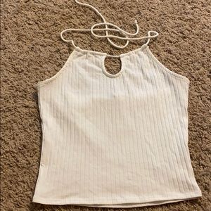 white ribbed crop top